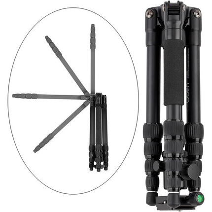 Oben AT-3535 Trípode de Viaje Plegable de Aluminio Altura Máx 131 cm Capacidad 4 kg con Cabeza de Bola BE-208T