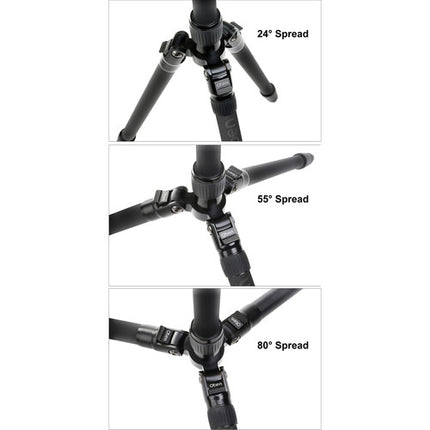 Oben AT-3535 Trípode de Viaje Plegable de Aluminio Altura Máx 131 cm Capacidad 4 kg con Cabeza de Bola BE-208T