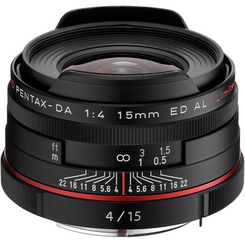 Pentax HD DA 15mm f4 ED AL Lente angular gran angular con recubrimiento multicapa y diafragma de siete palas