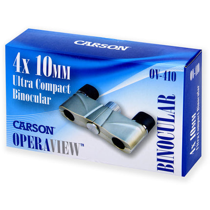 Carson 4x10 Operaview Binoculars prismas BK-7 distancia enfoque 1.5 m