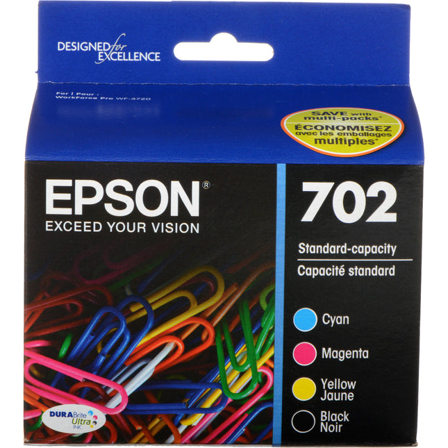 Cartucho de tinta Epson 702 DURABrite Ultra 4 colores 300 páginas color 350 negro