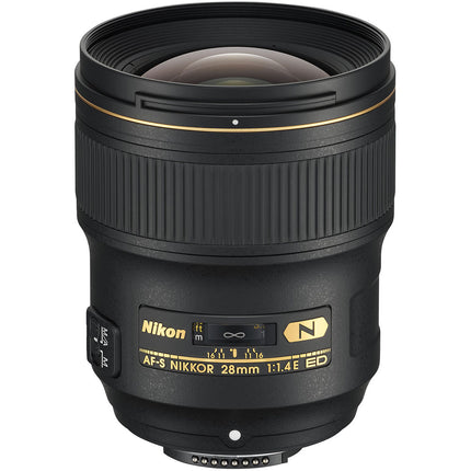 Nikon AF-S NIKKOR 28mm f1.4E ED objetivo F-Mount formato FX con 9 palas