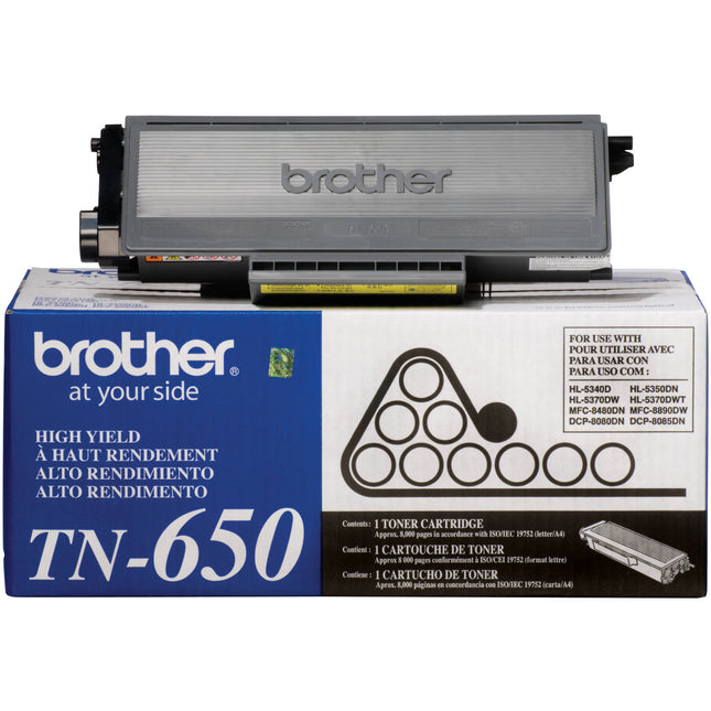 Brother TN650 Toner Negro de Alta Capacidad para Impresoras Láser Brother