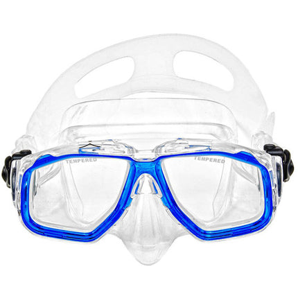 Innovative Scuba Concepts Double Lens Voyager Máscara para Buceo M/L con Lentes de Vidrio Templado y Estuche Duro