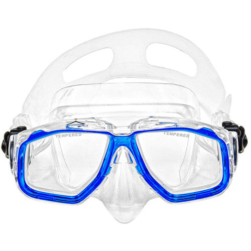 Innovative Scuba Concepts Double Lens Voyager Máscara para Buceo M/L con Lentes de Vidrio Templado y Estuche Duro