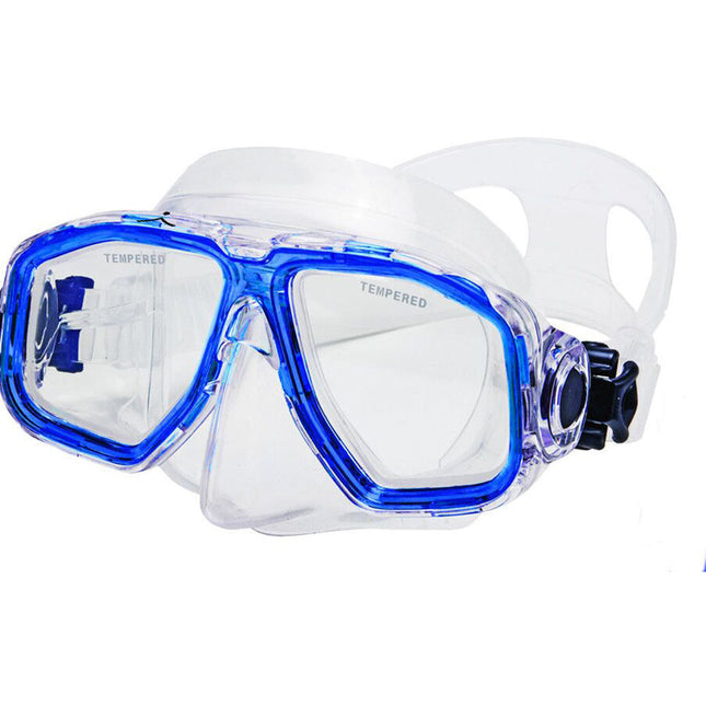 Innovative Scuba Concepts Double Lens Voyager Máscara para Buceo M/L con Lentes de Vidrio Templado y Estuche Duro