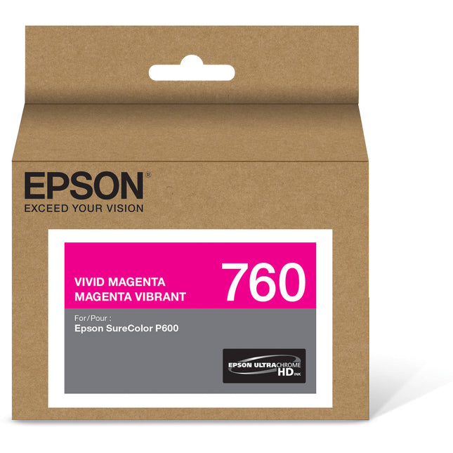 Cartucho de tinta Epson T760 Vivid Magenta Ultrachrome HD 25.9 ml para impresora SureColor P600