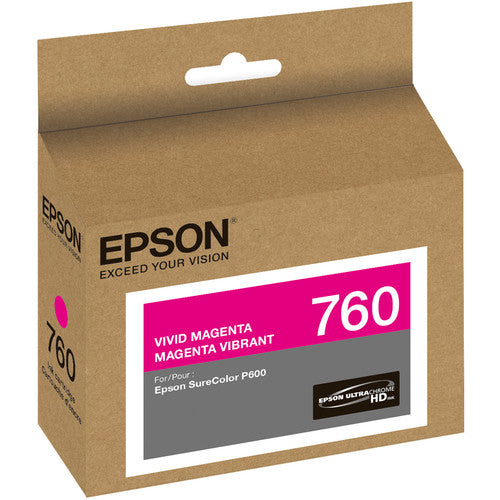 Cartucho de tinta Epson T760 Vivid Magenta Ultrachrome HD 25.9 ml para impresora SureColor P600