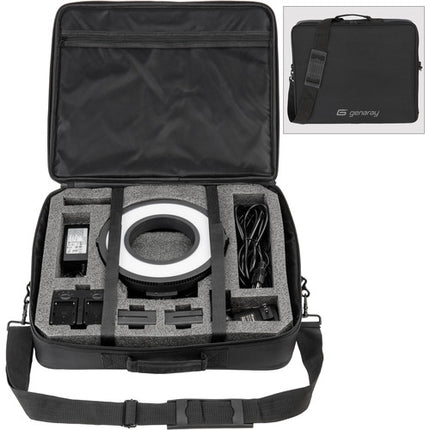 Genaray Bi-Color Soft Ring Light LED 10" Temperatura 3200-5600K 2 Baterías NP-F750