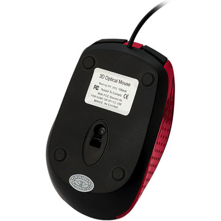 Verbatim Ratón Óptico Cableado para Notebook Rojo USB Diseño Contorneado