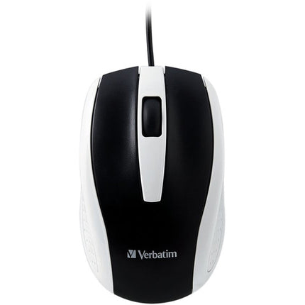 Verbatim Ratón Óptico con Cable para Portátil Blanco USB Diseño Contorneado