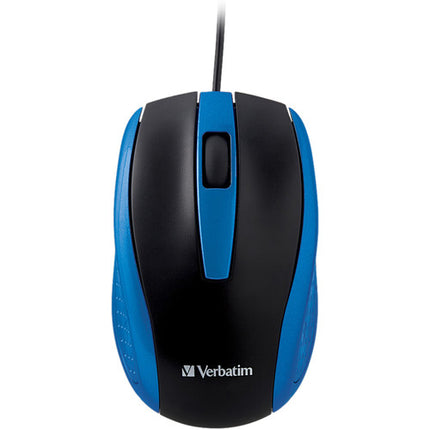 Verbatim Ratón Óptico con Cable USB para Portátil Azul Diseño Contorneado