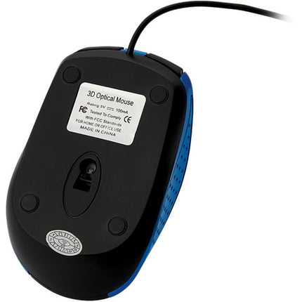 Verbatim Ratón Óptico con Cable USB para Portátil Azul Diseño Contorneado