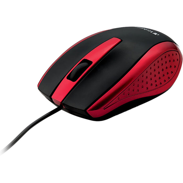 Verbatim Ratón Óptico Cableado para Notebook Rojo USB Diseño Contorneado