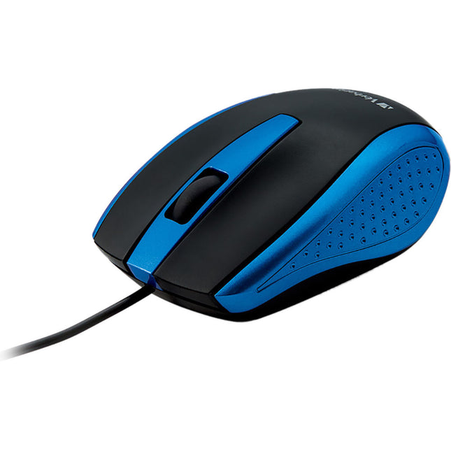 Verbatim Ratón Óptico con Cable USB para Portátil Azul Diseño Contorneado