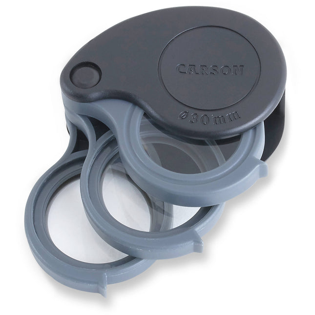 Carson TV-36 Lupa Plegable TriView 3x 5.5x 8.5x Compacta y Ligera
