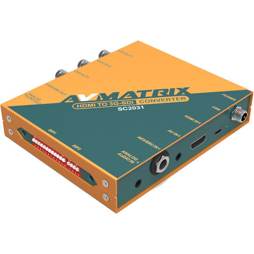 AVMATRIX SC2031 Convertidor HDMI/AV a 3G-SDI con adaptador de corriente y soporte