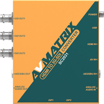 AVMATRIX SC2031 Convertidor HDMI/AV a 3G-SDI con adaptador de corriente y soporte