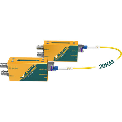 AVMATRIX 3G-SDI Extensor Fibra Óptica Transmisor y Receptor 1080p 12.5 Millas 3Gb/s