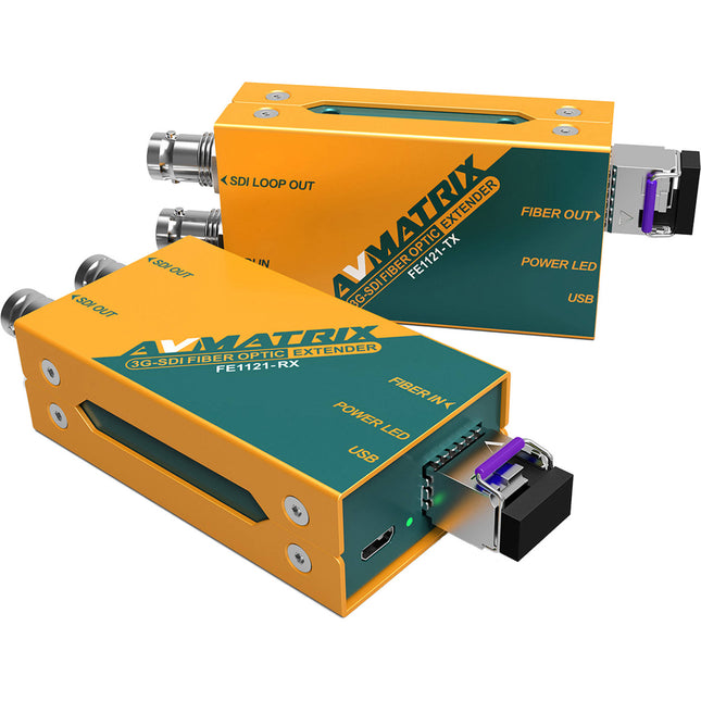 AVMATRIX 3G-SDI Extensor Fibra Óptica Transmisor y Receptor 1080p 12.5 Millas 3Gb/s