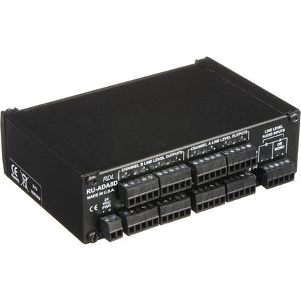 RDL RU-ADA8D Amplificador de Distribución de Audio 8 Canales Estéreo 16 Mono