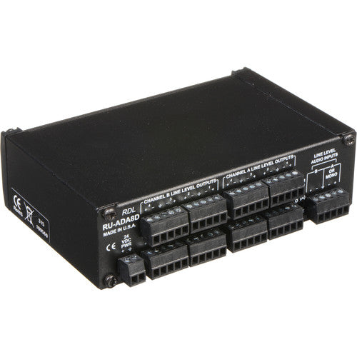 RDL RU-ADA8D Amplificador de Distribución de Audio 8 Canales Estéreo 16 Mono