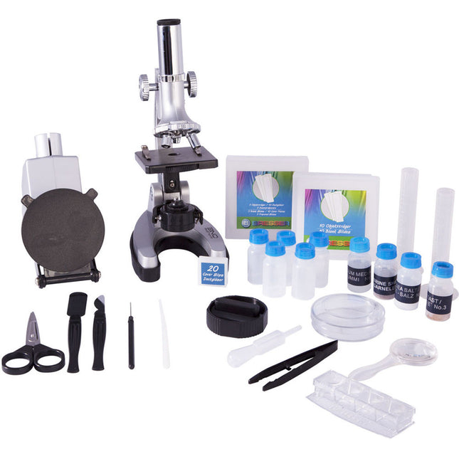 ExploreOne Microscopio Kit 300x-1200x con Iluminación LED y Pantalla de Proyección