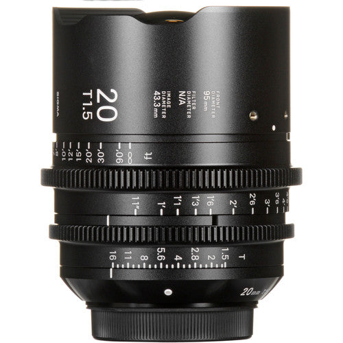 Sigma 20mm T1.5 FF objetivo prime para Canon EF con apertura T16 y sensor full frame