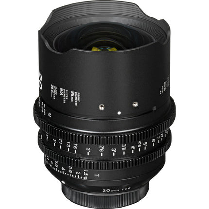 Sigma 20mm T1.5 FF objetivo prime para Canon EF con apertura T16 y sensor full frame