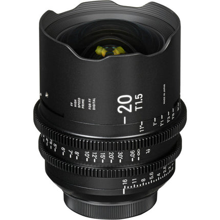 Sigma 20mm T1.5 FF objetivo prime para Canon EF con apertura T16 y sensor full frame