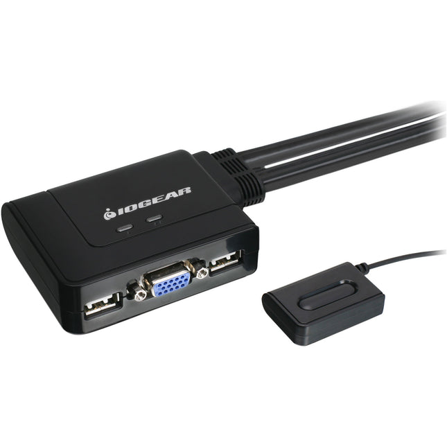 IOGEAR 2 Puertos Switch KVM USB con VGA y cables integrados
