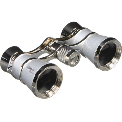 LaScala Optics 3x25 Prismáticos Opera 11.2° Ángulo Vista Platinum Silver
