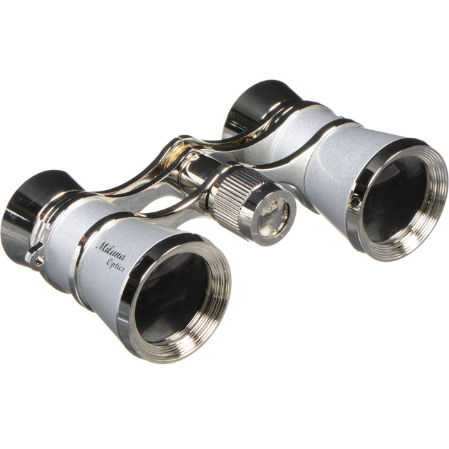 LaScala Optics 3x25 Prismáticos Opera 11.2° Ángulo Vista Platinum Silver