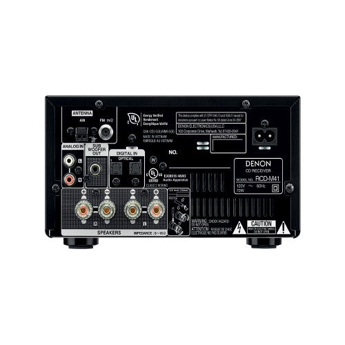 Denon D-M41SBK Equipo de Música Bluetooth 60W Reproductor de CD