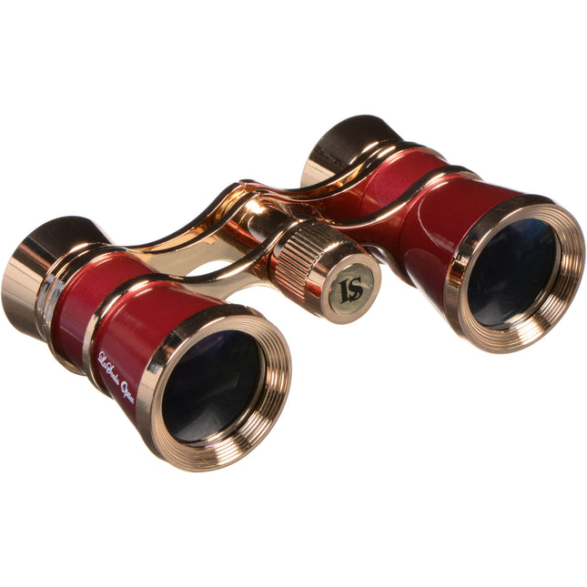 LaScala Optics 3x25 Prismáticos de Ópera Ángulo 11.2° Burdeos Dorado