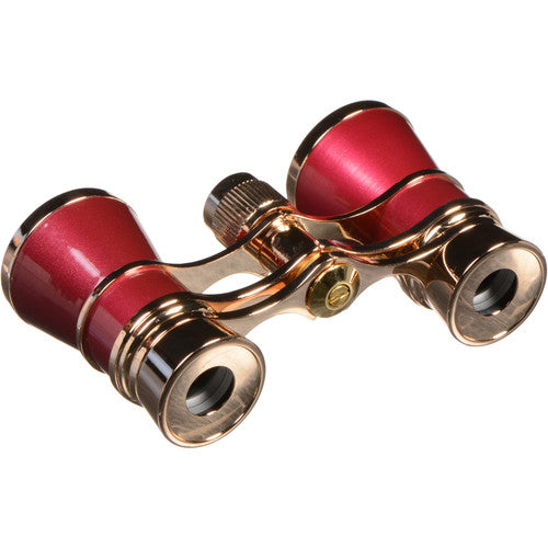 LaScala Optics 3x25 Prismáticos de Ópera Ángulo 11.2° Burdeos Dorado