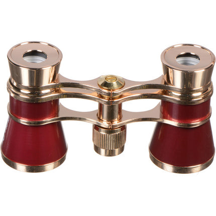 LaScala Optics 3x25 Prismáticos de Ópera Ángulo 11.2° Burdeos Dorado