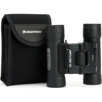Celestron 10x25 UpClose G2 Prismáticos Techo Multi-Cubiertos 11 oz Estuche Correa