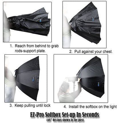 FotodioX EZ-Pro Strip Softbox 12 x 56 pulgs para Luz Bowens con Anillo de Velocidad