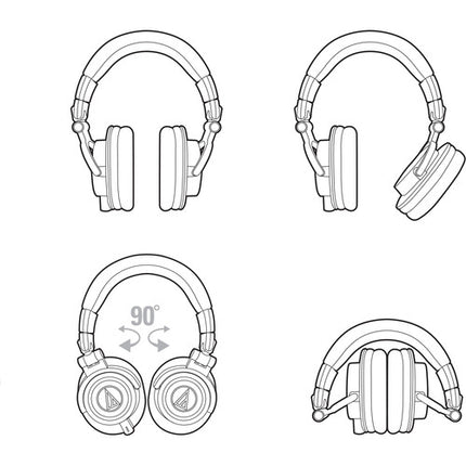 Audio-Technica ATH-M50x Auriculares Cerrados Monitor Profesionales 45mm 15Hz-28kHz