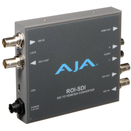 AJA ROI-SDI Convertidor de Escaneo 3G-SDI a HDMI con Escalado y Fuente Universal