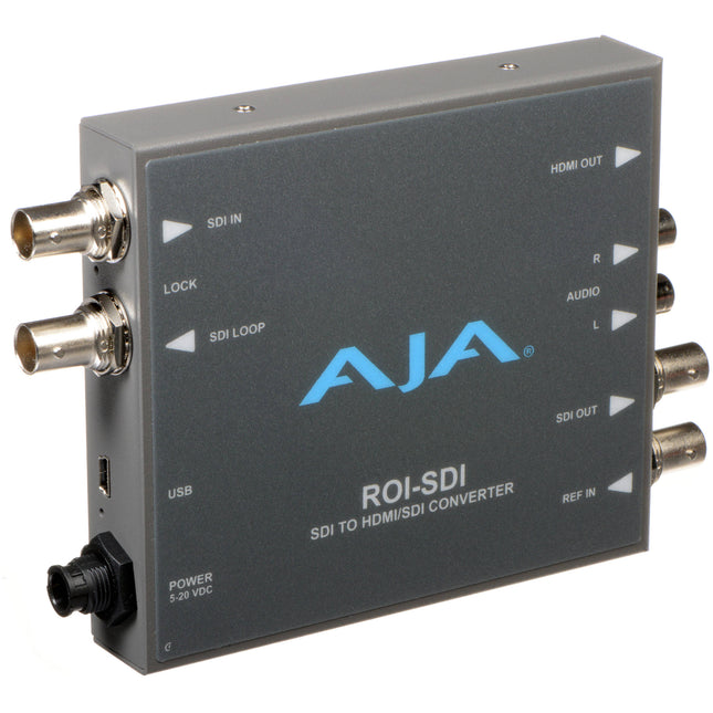 AJA ROI-SDI Convertidor de Escaneo 3G-SDI a HDMI con Escalado y Fuente Universal