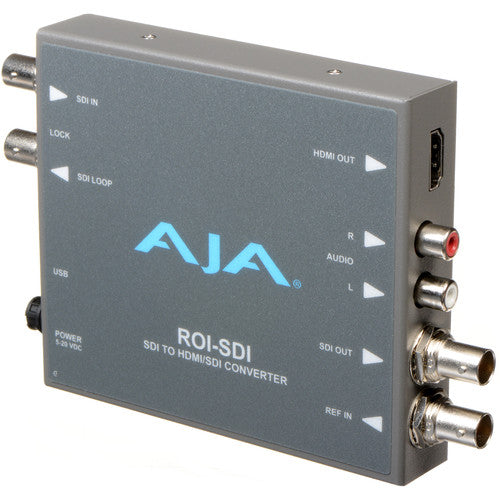 AJA ROI-SDI Convertidor de Escaneo 3G-SDI a HDMI con Escalado y Fuente Universal