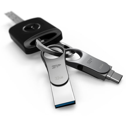 Silicon Power 32GB Flash Drive USB 3.0 Tipo A y C 5 Gb/s Titanio