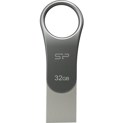 Silicon Power 32GB Flash Drive USB 3.0 Tipo A y C 5 Gb/s Titanio