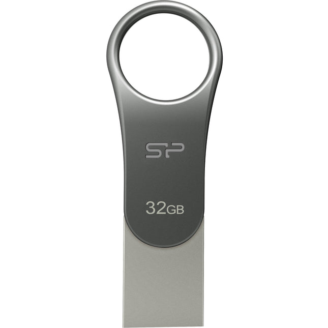 Silicon Power 32GB Flash Drive USB 3.0 Tipo A y C 5 Gb/s Titanio