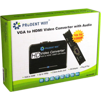 Prudent Way Convertidor de Video VGA a HDMI con Audio y Resolución 1080p