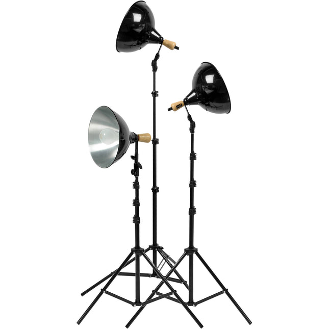 Impact Tungsten Kit de Tres Floodlights con Reflectores de 12" y Bases de 6'