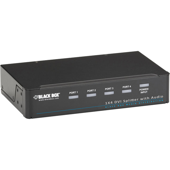 Black Box 1x4 Divisor DVI-D con Audio HDCP Soporta 1920x1200 1080p y 16.4ft