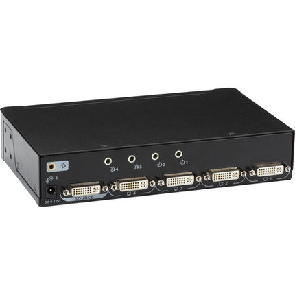 Black Box 1x4 Divisor DVI-D con Audio HDCP Soporta 1920x1200 1080p y 16.4ft